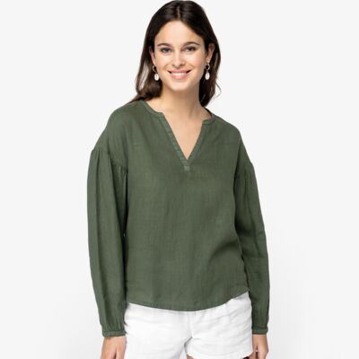 Spasso Ladies Linen Blouse Thumbnail