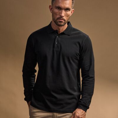 Luxury stretch long sleeve polo (1406) Thumbnail