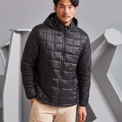 BOX QUILT HOODED JACKET Thumbnail